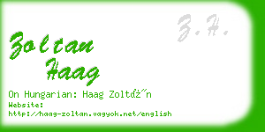 zoltan haag business card